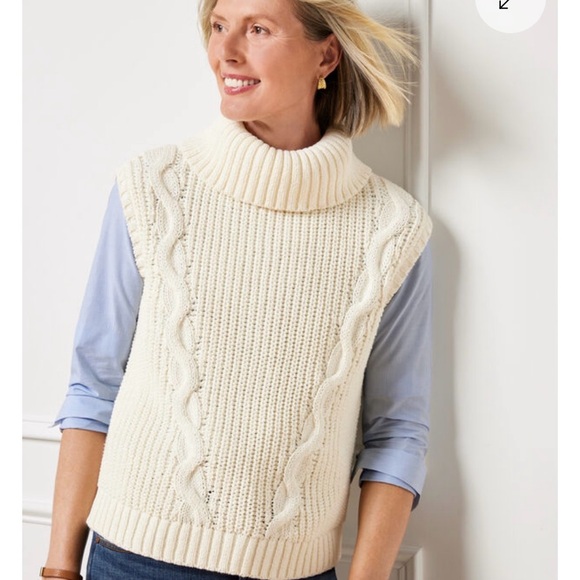 Talbots Convertible Cowl Neck Cable Top size S - Picture 7 of 8
